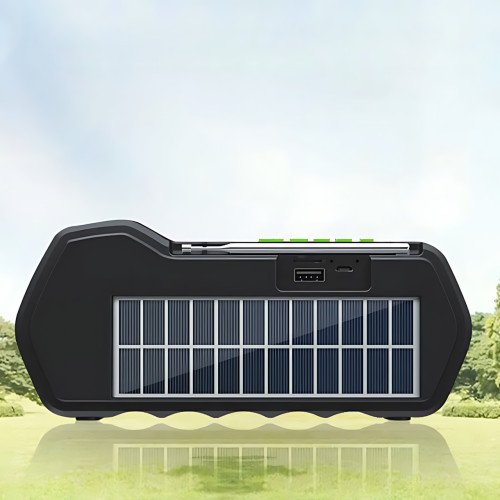 Портативна колонка із сонячною батареєю та ліхтарем CCLAMP CL-823 — Bluetooth, USB, SD, FM, 5 Вт, 1500 мА·год Зелений - фото 3