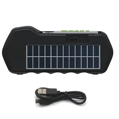 Портативна колонка із сонячною батареєю та ліхтарем CCLAMP CL-823 — Bluetooth, USB, SD, FM, 5 Вт, 1500 мА·год Жовтий - фото 4