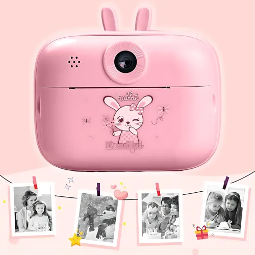 Фотоапарат миттєвого друку Print Camera MA458 — 1080 dpi, термодрук 57×30 мм, USB, Bluetooth, блакитний Рожевий