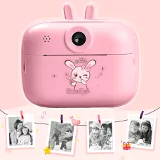 Фотоапарат миттєвого друку Print Camera MA458 — 1080 dpi, термодрук 57×30 мм, USB, Bluetooth, блакитний Рожевий