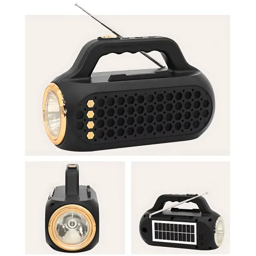 Портативна Bluetooth-колонка EASY POWER EP-516 — 15 Вт, ліхтарик, сонячна панель, USB, SD, FM, Bluetooth - фото 4