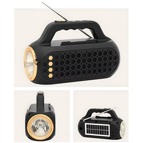Портативная Bluetooth-колонка EASY POWER EP-516 – 15 Вт, фонарик, солнечная панель, USB, SD, FM, Bluetooth - фото 4