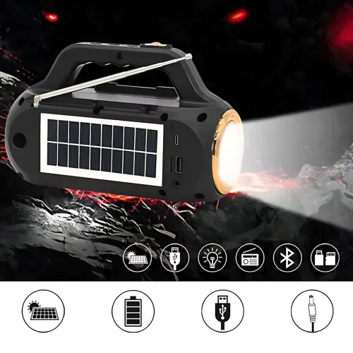 Портативная Bluetooth-колонка EASY POWER EP-516 – 15 Вт, фонарик, солнечная панель, USB, SD, FM, Bluetooth - фото 7