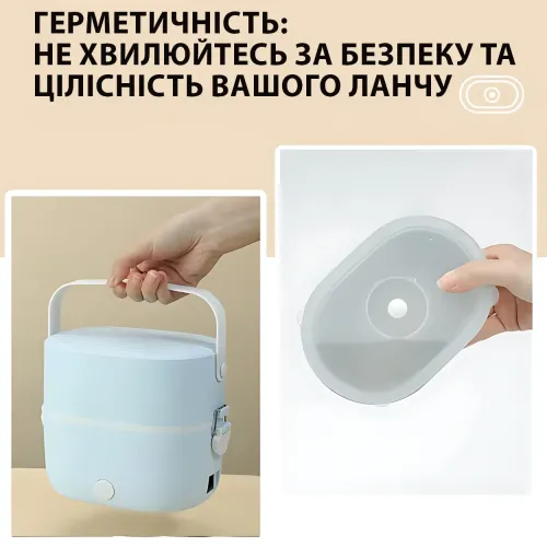 Двухъярусный ланч бокс, электрический, с подогревом, ланч-бокс Electric lunch box AND LY-800 1 л - фото 17