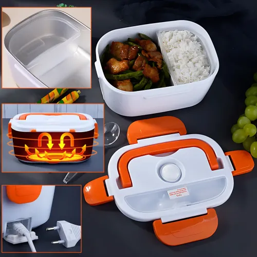 Ланч-бокс с подогревом The Electric Lunch Box 220V – 1.2 л, 2 отделения, герметичный контейнер, пароотвод - фото 19