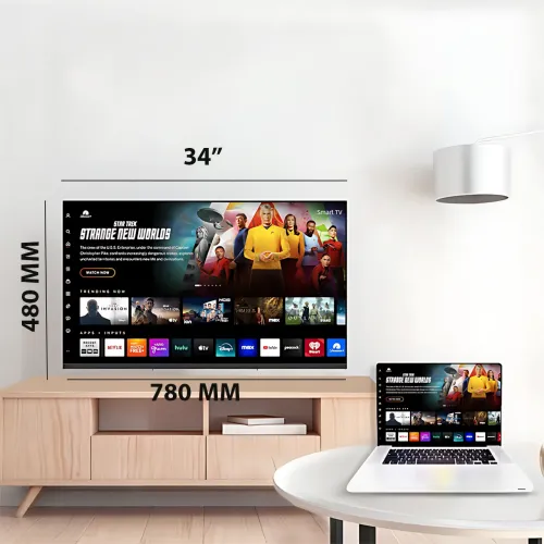 LED Телевизор 34 Smart TV, WiFi, 2Gb Ram, 16Gb Rom, T2, USB, HDMI, Android 15 - фото 9