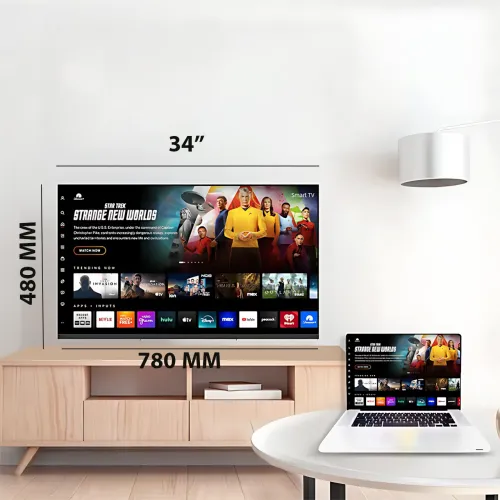 LED Телевизор 34 Smart TV, WiFi, 2Gb Ram, 16Gb Rom, T2, USB, HDMI, Android 15 - фото 9