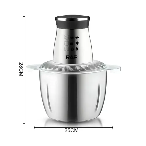 Подрібнювач продуктів RAF R.7030 — 1000W, 3L, неіржавка сталь, 4 леза, захист від перегрівання - фото 9