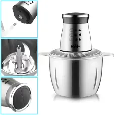 Измельчитель продуктов RAF R.7030 – 1000W, 3L, нержавеющая сталь, 4 лезвия, защита от перегрева