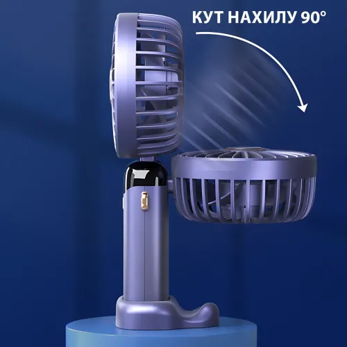 Мінівентилятор ручний N15 з нахилом, 5 швидкостей, заряджання Type-C, підставка для телефона, ароматерапія - фото 4