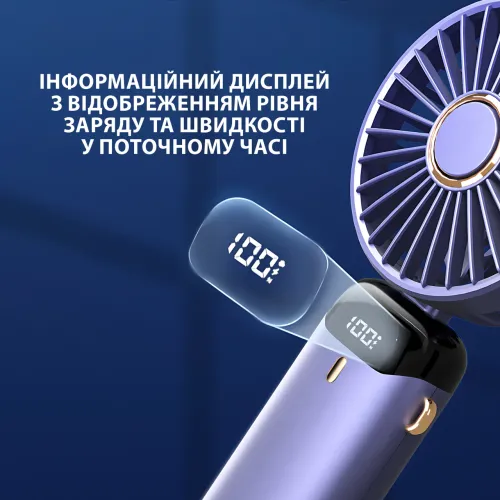Мінівентилятор ручний N15 з нахилом, 5 швидкостей, заряджання Type-C, підставка для телефона, ароматерапія - фото 5