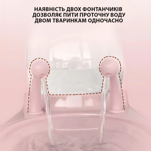 Автоматичний фонтан-поїльник для кішок і собак Равлик 521 — 4,5 л, USB, 2 струмені, фільтрація, безшумний насос - фото 5