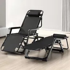 Складаний шезлонг-стілець 176×64×30 см з регульованою спинкою та підставкою для ніг