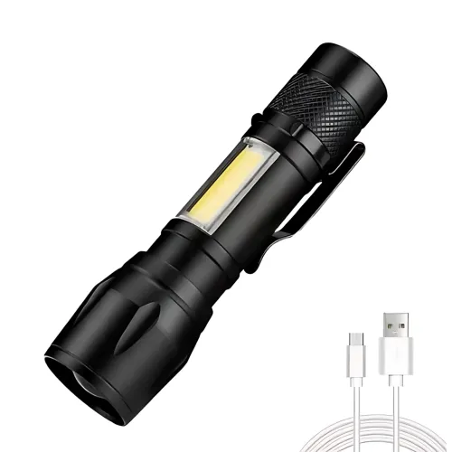 Ручной фонарик BL 513 USB с XPE + COB LED, 500 лм, зумом, встроенным аккумулятором, 3 режимами и влагозащитой - фото 3