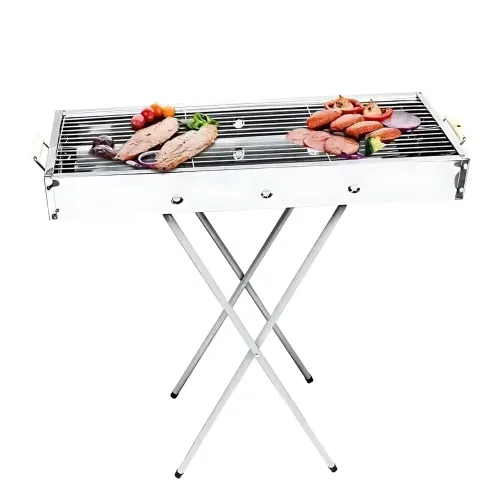 Мангал переносний BARBECUE TRAY 770T MD-008 809 — 78×30×78 см, решітка, складані ніжки, вентиляція - фото 2