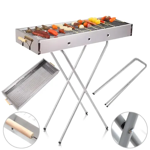 Мангал переносний BARBECUE TRAY 770T MD-008 809 — 78×30×78 см, решітка, складані ніжки, вентиляція