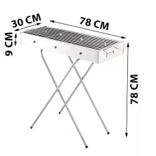 Мангал переносной BARBECUE TRAY 770T MD-008 8009 – 78×30×78 см, решётка, складные ножки, вентиляция