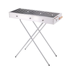 Мангал переносной BARBECUE TRAY 770SS MD-008 8009, 70×30×70 см, решётка, складные ножки, вентиляция