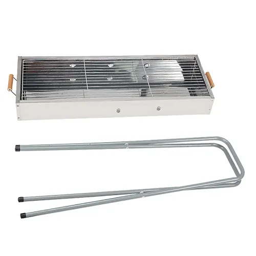 Мангал переносний BARBECUE TRAY 770SS MD-008 809, 70×30×70 см, решітка, складані ніжки, вентиляція - фото 10