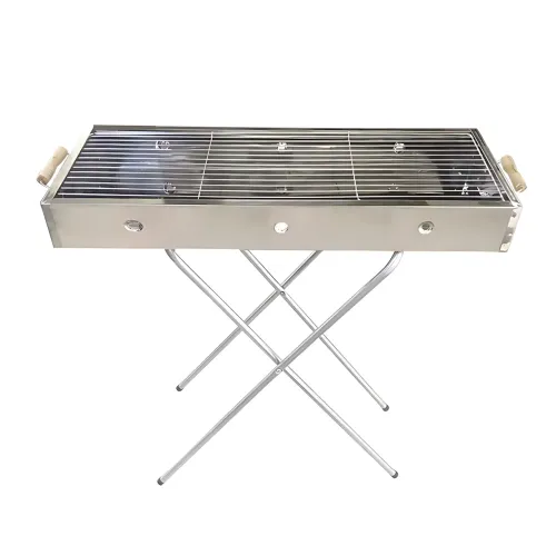 Мангал переносний BARBECUE TRAY 770SS MD-008 809, 70×30×70 см, решітка, складані ніжки, вентиляція - фото 5