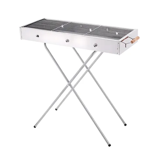 Мангал переносний BARBECUE TRAY 770SS MD-008 809, 70×30×70 см, решітка, складані ніжки, вентиляція - фото 6
