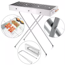 Мангал переносний BARBECUE TRAY 770SS MD-008 809, 70×30×70 см, решітка, складані ніжки, вентиляція