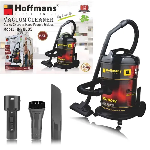 Пилосос вакуумний Hoffmans HM-8805, потужність 2800 Вт, 25 л, HEPA-фільтр, телескопічна трубка, 3 насадки