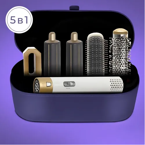 Фен-стайлер 5 в 1 Hot Air Styler 1200 Вт з іонізацією, температурою до 120 °C, 3 режими, у кейсі, шнур 2 м - фото 2