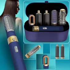 Фен-стайлер 5 в 1 Hot Air Styler 1200 Вт з іонізацією, температурою до 120 °C, 3 режими, у кейсі, шнур 2 м Блакитний