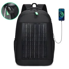 Рюкзак із вбудованою сонячною батареєю 10w і USB-виходом GDTIMES GD-1320SL, чорний