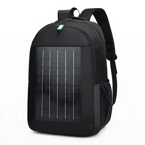 Рюкзак із вбудованою сонячною батареєю 10w і USB-виходом GDTIMES GD-1320SL, чорний - фото 2