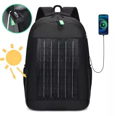 Рюкзак с встроенной солнечной батареей 10w и USB выходом GDTIMES GD-1320SL, черный