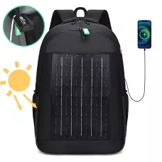 Рюкзак із вбудованою сонячною батареєю 10w і USB-виходом GDTIMES GD-1320SL, чорний
