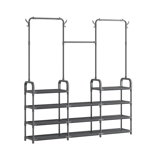 Стойка-вешалка для одежды и обуви Model 1 BLACK,164×137×26 см, напольная, нержавеющая сталь - фото 2