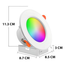 Умный LED светильник Tuya WiFi 10Вт Ø115мм встраиваемый, 2700–6500K, диммируемый, голосовое управление