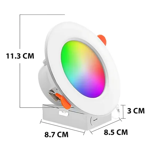 Розумний LED-світильник Tuya WiFi 10 Вт Ø 115 мм вбудований, 2700-6500 K, димований, голосове керування - фото 10
