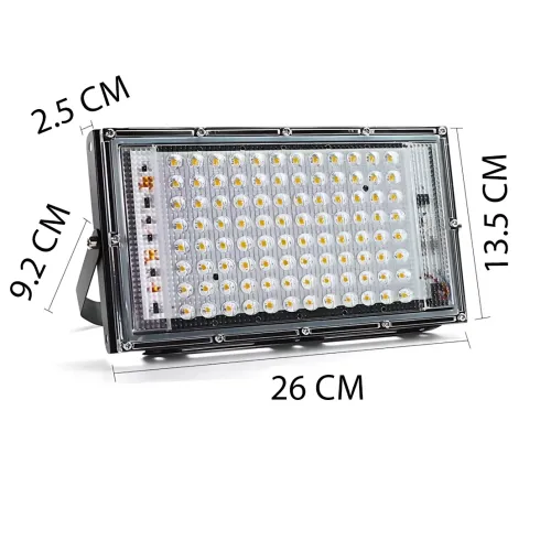 Прожектор LED LIGHT 220V 150W | 6500K, IP65, холодний білий, 120 діодів, настінне кріплення, ручка та петля - фото 9