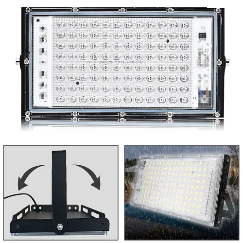 Прожектор LED LIGHT 220V 150W | 6500K, IP65, холодний білий, 120 діодів, настінне кріплення, ручка та петля