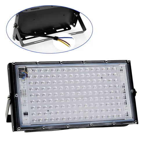 Прожектор LED LIGHT 220V 150W | 6500K, IP65, холодный белый, 120 диодов, настенное крепление, ручка и петля - фото 2