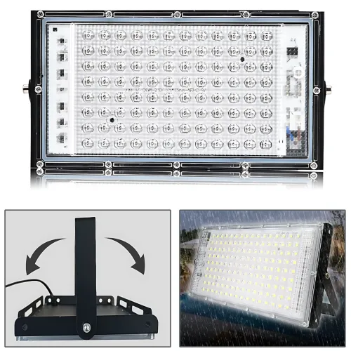 Прожектор LED LIGHT 220V 150W | 6500K, IP65, холодный белый, 120 диодов, настенное крепление, ручка и петля
