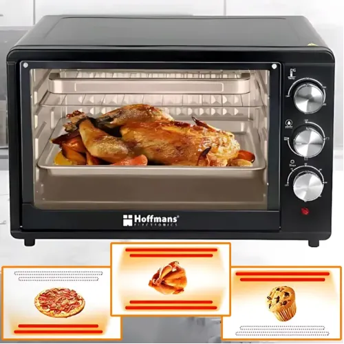 Електродуховка Hoffmans Electronics HM-751 — 2000 Вт, 45 л, таймер 60 хв, 4 ТЕНи, терморегулятор