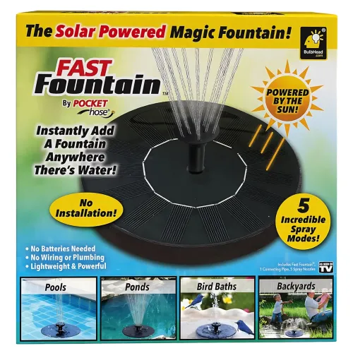 Садовий фонтан Solar Fountain, 5 режимів розпилення, без батарейок, Ø 15 см, пластик + метал, висота 40 см - фото 9