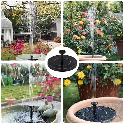 Садовий фонтан Solar Fountain, 5 режимів розпилення, без батарейок, Ø 15 см, пластик + метал, висота 40 см - фото 10