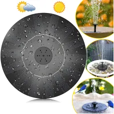 Садовий фонтан Solar Fountain, 5 режимів розпилення, без батарейок, Ø 15 см, пластик + метал, висота 40 см