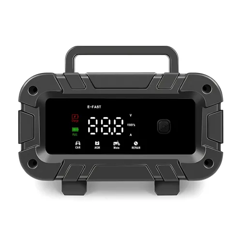 Автомобільний пуско-зарядний пристрій E-fast TK-400, 12 В, 96 Вт, для акумуляторів 2-150 А·год, з дисплеєм - фото 2