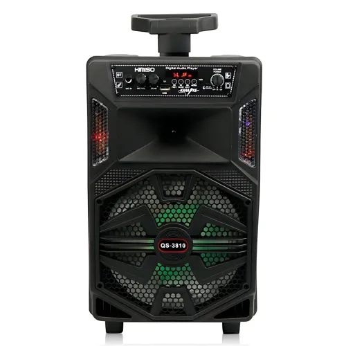 Колонка Kimiso QS-3810 15Вт, караоке + микрофон, светомузыка, Bluetooth/FM/USB/TF/AUX, аккумулятор - фото 2