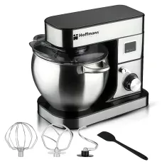 Планетарний міксер Hoffmans HM-8081 1600 Вт, тістоміс із чашею 12 л, 6 швидкостей, 3 насадки, турборежим