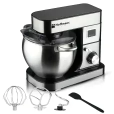 Планетарный миксер Hoffmans HM-8081 1600 Вт, тестомес с чашей 12 л, 6 скоростей, 3 насадки, турборежим