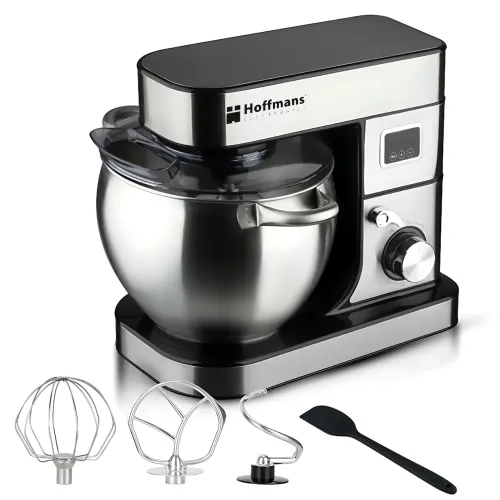Міксер планетарний Hoffmans HM-8082, тістоміс 15 л, 2000 Вт, 6 швидкостей, метал, 3 насадки - фото 2
