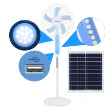 Вентилятор напольный Solar Fun MNJ-188 с солнечной панелью 20 Вт, 16 дюймов, 25 Вт, 3 скорости, кнопки